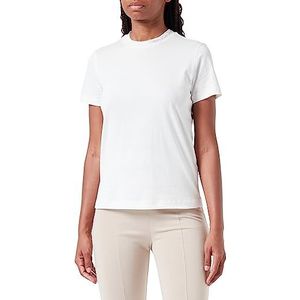 Calvin Klein Jeans T-shirt met geborduurde halslijn S/S gebreide tops voor dames, ivoor/taupe Plaza