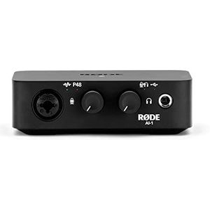 RØDE Ai-1 Monokanaals USB-audio-interface in studiokwaliteit met Neutrik combi-aansluiting voor muziekproductie, streaming en podcasting