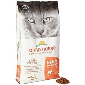 Almo Nature Holistic Adult Cat Care met verse vette vis en rijst - droogvoer voor katten van alle rassen, 12 kg