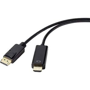 Renkforce DisplayPort/HDMI-adapterkabel, DisplayPort-stekker, HDMI-A-stekker, 1,00 m, zwart RF-4547690 contacten