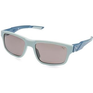 PUMA Sunglass Man Recycled INJ bril grijs/blauw/grijs, maat 56, voor heren, grijs, blauw, grijs, grijs/blauw/grijs, Grijs/Blauw/Grijs