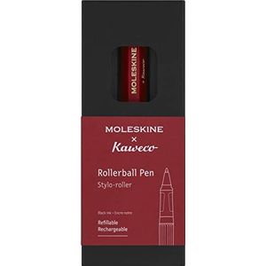 Moleskine x Kaweco Hervulbare rollerball van ABS-kunststof, voor schrijver, notities, 0,7 mm vulling met zwarte inkt, kleur rood, 1 stuk (1 stuk)