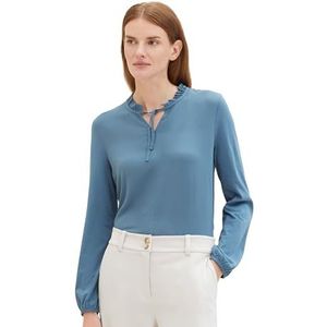 TOM TAILOR 1039100 T-shirt met lange mouwen voor dames, 10904 - Stormy Sea Blue