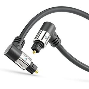 sonero® Premium Toslink optische kabel, 3,00 m, vergulde contacten, 2 x 90° stekker, zwart