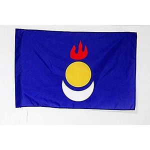AZ FLAG Mongoolse vlag voor binnen, uit China, 90 x 60 cm, Mongoolse vlag, 60 x 90 cm, schede voor vlaggenstok