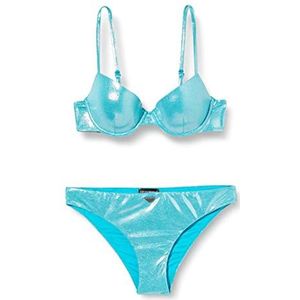 Emporio Armani Dames Lycra Polka Dots Bikini Set Turquoise XL Turquoise XL, Turkoois