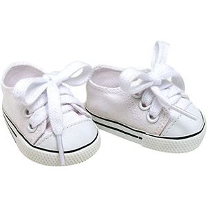 Sophia's Teamson Kids veterschoenen, witte canvas sneakers of pompen 46 cm, poppenkleding en accessoires, S3-WH-UPC