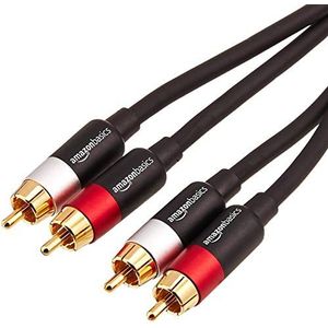 Amazon Basics RCA-audiokabel, 2-mannelijk naar 2-mannelijk splitterkabel - 2,4 m