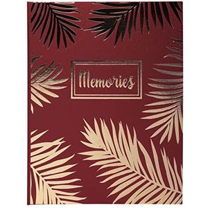 Gastenboek, 100 P, goud, 27 x 22 cm, palma, rood 208E