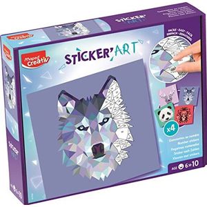 Maped Creativ Sticker'Art – activiteit van cijferstickers, 400 stickers voor het maken van afbeeldingen van dieren in origami – creatieve activiteit, reflectie en concentratie – vanaf 6 jaar