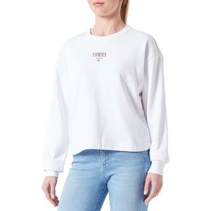 Tommy Jeans Tjw Rlx Essential Logo Crew Ext Dw0dw17796 Sweatshirts voor dames, Wit