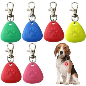 HIULLEN Lichtgevende hondenhanger, knipperend licht, veiligheid voor honden, lichtgevende siliconen halsband met 3 knippermodi, waterdicht, sleutelhanger voor honden en katten, sport, Siliconen