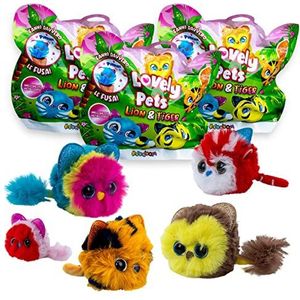 #sbabam, Leeuw en tijger, kinderspelletjes pluche kiosk kleurrijke dieren, speelpop voor kinderen, ideaal als cadeau voor kinderen, dierenpop, 3 stuks
