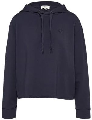 s.Oliver Zachte hoodie met hartvormig borduurwerk, Navy Blauw