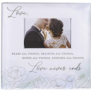 Malden International Designs 2 x fotoalbum 10 x 15 cm met schrijfplaats en memo Love Never Ends wit