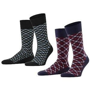 FALKE Smart Check 2-Pack M SO coton motif fantaisie lot de 2 paires, Chaussettes Homme, Multicolore (Sortiment 0010), 39-42