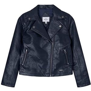 Pepe Jeans Sophie Blouson en Simili-Cuir, Bleu (Dulwich), 18 Years Fille