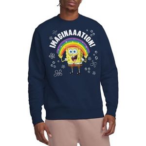 Spongebob Imagination, sweatshirt met ronde hals, marineblauw, M, Navy Blauw, M