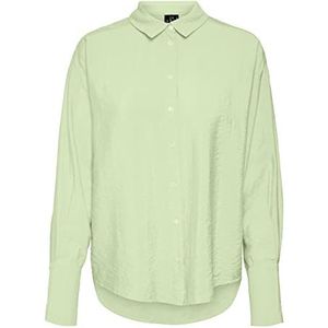 VERO MODA Vmlena Ls Shirt Wvn Noos Damesblouse, Limoen crème.