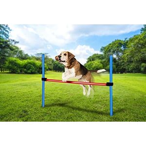 maxxpro Agility Spring Stick behendigheidsset voor honden, 85 x 3 cm, kunststof, blauw/rood
