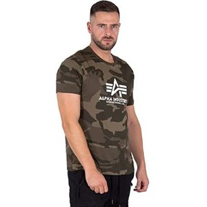 Alpha Industries Basic 100501 T-shirt, normale maat, korte mouwen, heren, Camouflagepatroon (Wdl Camo 65)