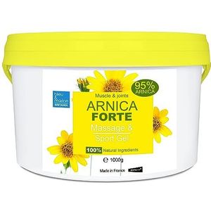Gel concentré d'Arnica, FORTE 95%, Fleurs d'Arnica agriculture biologique, Gel de massage pour les muscles et les articulations, Hydratant pour la peau - 1000 g