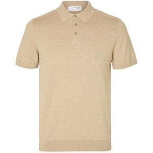 Selected Homme Slhberg Ss Knit Polo Noos Poloshirt voor heren, Details: gemengd