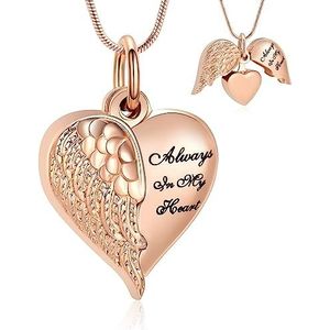 Angel Wing Heart Urn Ketting voor Vrouwen Crematie Sieraden Souvenirs Hangers voor Vrouwen Mannen, geen, geen