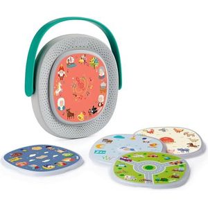 TIMIO Speler + 5 schijven | Luister naar sprookjes, verhalen, muziek en kinderliedjes | leer cijfers, letters, dieren | 8 talen inbegrepen | speelgoed