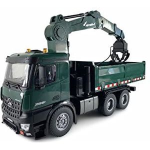 Amewi Mercedes-Benz Arocs 22568 Kraanwagen met kiepbak RTR met accu en afstandsbediening, groen