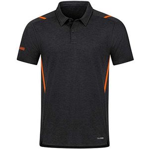 JAKO Poloshirt Challenge heren, zwart/neon oranje
