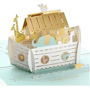 Hallmark Signature Paper Wonder Pop-Up Wenskaart voor babyfeestjes, Noah-Ark