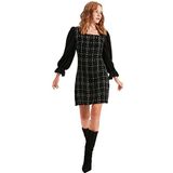 Trendyol Mini robe trapèze pour femme - Coupe ajustée, Noir, 68