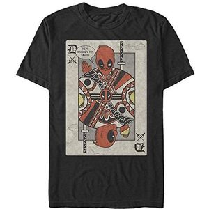 Marvel Deadpool Playing Card T-shirt, korte mouwen, uniseks, zwart, XL, SCHWARZ