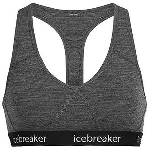 Icebreaker Sprite Racerback BH Dames, gritstone hthr/black Maat XS