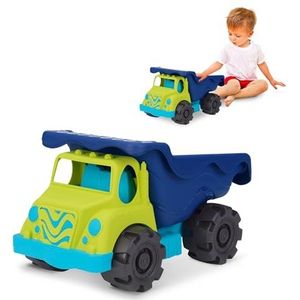 B. toys by Battat, Sand Truck Colossal Cruiser BX1429C1Z - groot zand 50 cm - strandspeelgoed - vrachtwagen kipper - voor kinderen vanaf 18 maanden (kleur limoen/marineblauw)