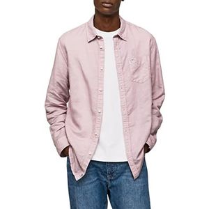 Pepe Jeans Parker Lang herenhemd, roze, maat L, Roze geverfd