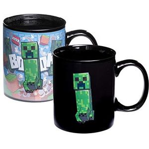 Paladone Minecraft Creeper PP7975MCF warmtegevoelige mok met veranderend patroon, meerkleurig