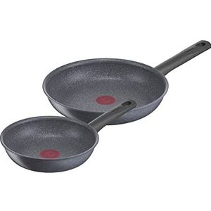 Tefal Natural On Set 2 pannen 20/26 cm, antiaanbaklaag, thermo-signaalfunctie, gezond koken, milieuvriendelijke verpakking, veilig keukengerei, koken met pan, inductie G2809172