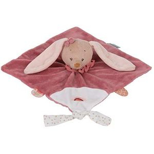 Nattou Pauline en Sasha knuffelkonijn, vriend voor baby‘s, 27 x 27 cm, oud roze/roze/wit