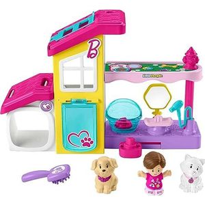 Fisher-Price Little People Barbie Spa huisdierspeelset met figuur, dieren en geluiden, babyspeelgoed + 1 jaar (Mattel HJW76)
