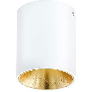EGLO LED plafondlamp Polasso, 1 lichtpunt, materiaal: aluminium, kunststof, kleur: wit, goud, Ø: 10 cm
