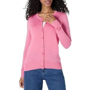 Amazon Essentials Licht damesvest met ronde hals (verkrijgbaar in grote maten), roze, L