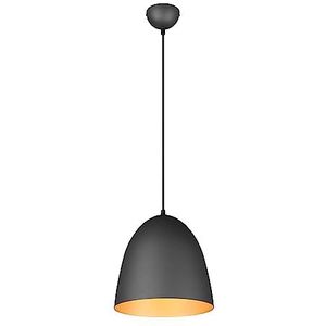 Reality, Hanglamp, Tilda 1xE27, max.40,0 W Metaal, zwart goud, Lichaam: Metaal, zwart goud Ø:25,0 cm, H: 150,0 cm IP20, Zonder lichter, In hoogte verstelbaar