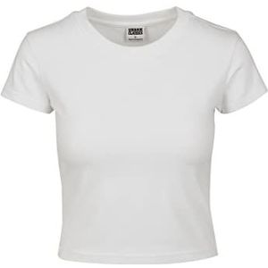 Urban Classics Dames stretch jersey cropped T-shirt, wit, L, Wit