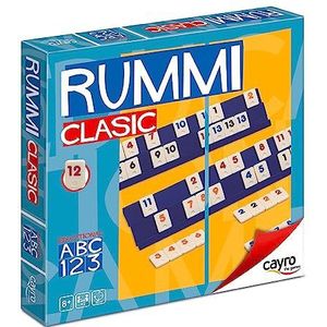 Cayro - Rummi - vanaf 8 jaar - Klassiek model - Bordspellen voor kinderen en volwassenen - Grappig spel - 106 delen, 1 stoffen tas en 4 houders - 2 tot 4 spelers