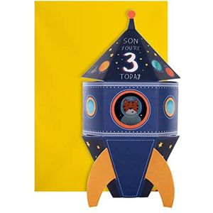 Hallmark 25558659 3D-verjaardagskaart voor zoon, raketmotief, meerkleurig