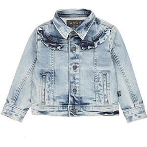 Koko Noko Veste pour bébé fille Bleu denim avec volants, 98% coton, 2% élasthanne, 0 mois