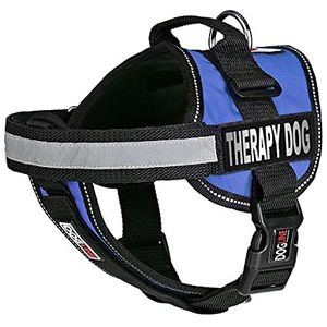 Dogline Gilet Harnais pour Chiens et 2 Amovible Thérapie Correctifs de Chien, XS/38,1 cm vers 48,3 cm, Bleu