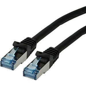 ROLINE S/FTP Cat 6A LAN-kabel LSOH Component Level netwerkkabel Ethernet kabel met RJ45-stekker zwart 2m